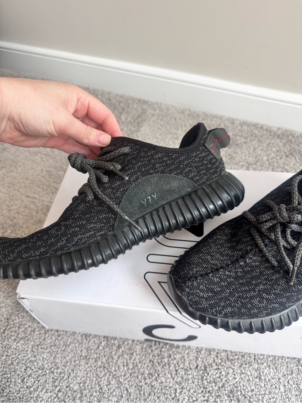 Yeezy Boost-Inspired Black/Grey Knit Sneakers